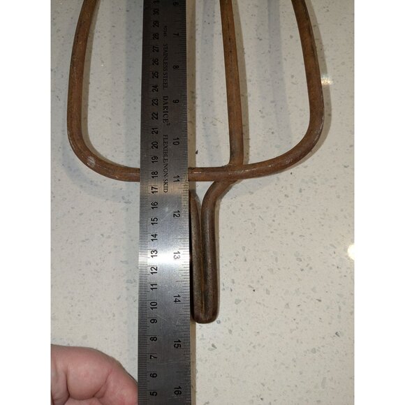 Rustic 4 Tine Pitchfork Head Gardening Wall Decor Folk art Gallery - Picture 10 of 10